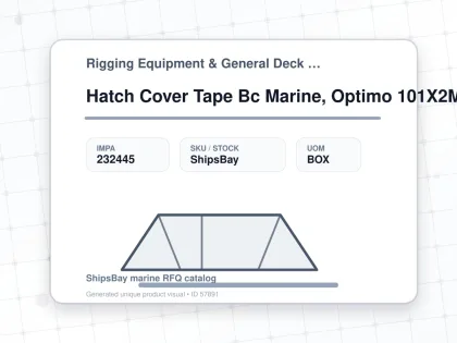 Hatch Cover Tape Bc Marine, Optimo 101X2Mmx20Mtr 2Rolls - Rigging Equipment & General Deck Items — Reference (IMPA) - IMPA 232445 - UOM BOX