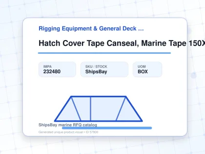 Hatch Cover Tape Canseal, Marine Tape 150X5Mmx122Cmx30'S - Rigging Equipment & General Deck Items — Reference (IMPA) - IMPA 232480 - UOM BOX