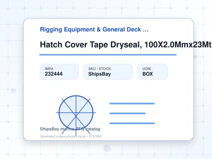 Hatch Cover Tape Dryseal, 100X2.0Mmx23Mtr 3Rolls - Rigging Equipment & General Deck Items — Reference (IMPA) - IMPA 232444 - UOM BOX