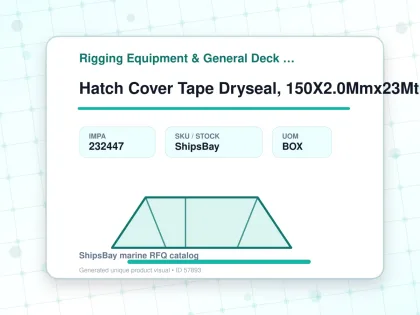 Hatch Cover Tape Dryseal, 150X2.0Mmx23Mtr 2Rolls - Rigging Equipment & General Deck Items — Reference (IMPA) - IMPA 232447 - UOM BOX