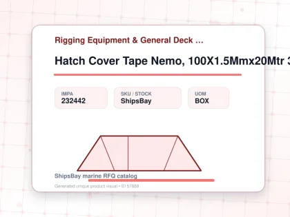 Hatch Cover Tape Nemo, 100X1.5Mmx20Mtr 3Rolls - Rigging Equipment & General Deck Items — Reference (IMPA) - IMPA 232442 - UOM BOX