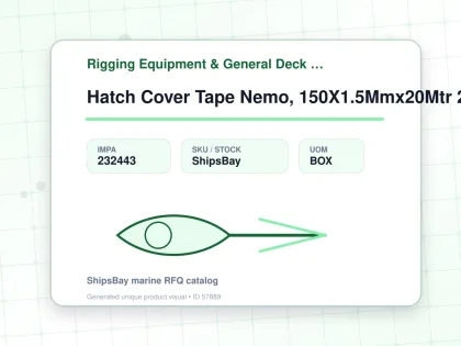 Hatch Cover Tape Nemo, 150X1.5Mmx20Mtr 2Rolls - Rigging Equipment & General Deck Items — Reference (IMPA) - IMPA 232443 - UOM BOX