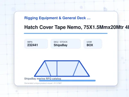 Hatch Cover Tape Nemo, 75X1.5Mmx20Mtr 4Rolls - Rigging Equipment & General Deck Items — Reference (IMPA) - IMPA 232441 - UOM BOX
