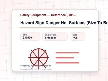 Hazard Sign Danger Hot Surface, (Size To Be Specified) - Safety Equipment — Reference (IMPA) - IMPA 337579 - UOM PCS