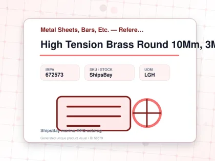High Tension Brass Round 10Mm, 3Mtr - Metal Sheets, Bars, Etc. — Reference (IMPA) - IMPA 672573 - UOM LGH