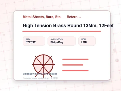 High Tension Brass Round 13Mm, 12Feet - Metal Sheets, Bars, Etc. — Reference (IMPA) - IMPA 672592 - UOM LGH