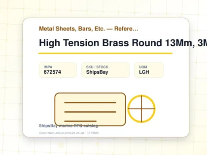 High Tension Brass Round 13Mm, 3Mtr - Metal Sheets, Bars, Etc. — Reference (IMPA) - IMPA 672574 - UOM LGH