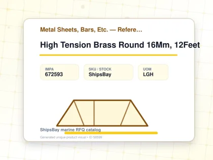 High Tension Brass Round 16Mm, 12Feet - Metal Sheets, Bars, Etc. — Reference (IMPA) - IMPA 672593 - UOM LGH