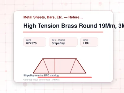 High Tension Brass Round 19Mm, 3Mtr - Metal Sheets, Bars, Etc. — Reference (IMPA) - IMPA 672576 - UOM LGH
