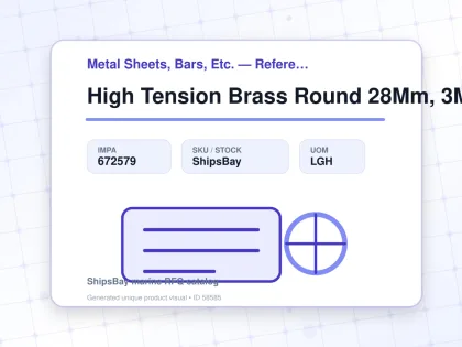 High Tension Brass Round 28Mm, 3Mtr - Metal Sheets, Bars, Etc. — Reference (IMPA) - IMPA 672579 - UOM LGH