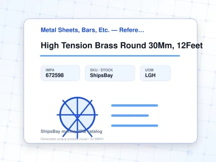 High Tension Brass Round 30Mm, 12Feet - Metal Sheets, Bars, Etc. — Reference (IMPA) - IMPA 672598 - UOM LGH
