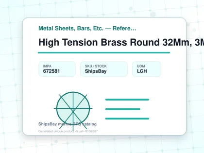 High Tension Brass Round 32Mm, 3Mtr - Metal Sheets, Bars, Etc. — Reference (IMPA) - IMPA 672581 - UOM LGH