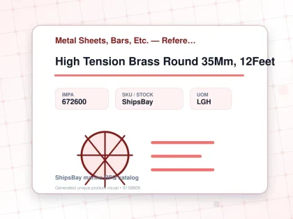 High Tension Brass Round 35Mm, 12Feet - Metal Sheets, Bars, Etc. — Reference (IMPA) - IMPA 672600 - UOM LGH