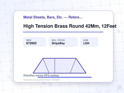 High Tension Brass Round 42Mm, 12Feet - Metal Sheets, Bars, Etc. — Reference (IMPA) - IMPA 672602 - UOM LGH