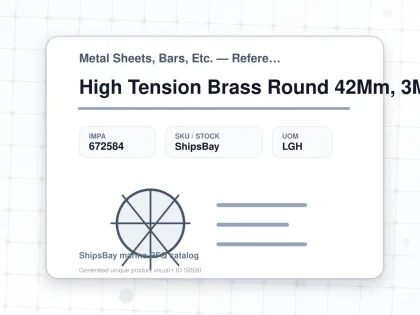 High Tension Brass Round 42Mm, 3Mtr - Metal Sheets, Bars, Etc. — Reference (IMPA) - IMPA 672584 - UOM LGH