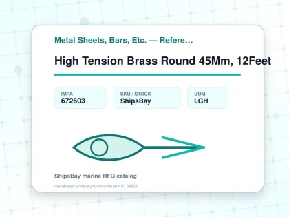 High Tension Brass Round 45Mm, 12Feet - Metal Sheets, Bars, Etc. — Reference (IMPA) - IMPA 672603 - UOM LGH