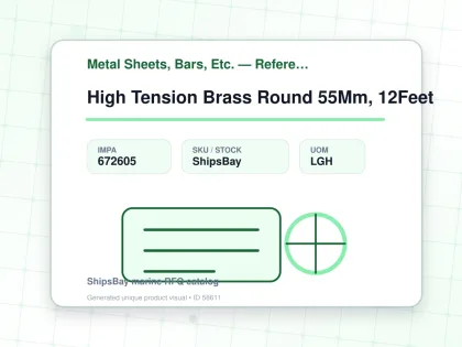 High Tension Brass Round 55Mm, 12Feet - Metal Sheets, Bars, Etc. — Reference (IMPA) - IMPA 672605 - UOM LGH