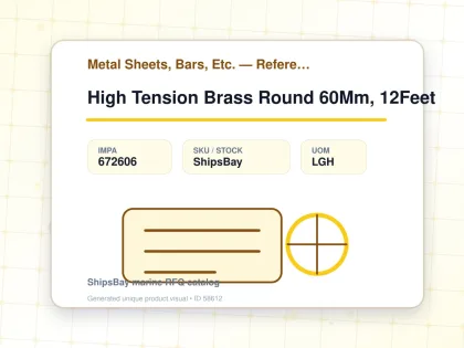 High Tension Brass Round 60Mm, 12Feet - Metal Sheets, Bars, Etc. — Reference (IMPA) - IMPA 672606 - UOM LGH