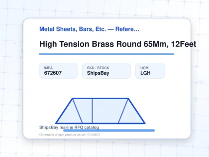 High Tension Brass Round 65Mm, 12Feet - Metal Sheets, Bars, Etc. — Reference (IMPA) - IMPA 672607 - UOM LGH