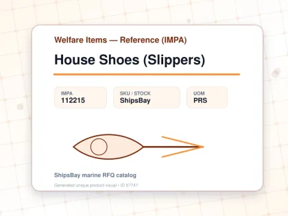 House Shoes (Slippers) - Welfare Items — Reference (IMPA) - IMPA 112215 - UOM PRS