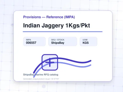 Indian Jaggery 1Kgs/Pkt - Provisions — Reference (IMPA) - IMPA 006557 - UOM KGS