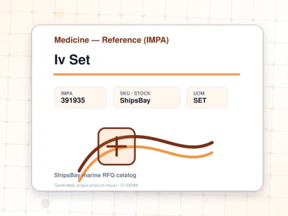 Iv Set - Medicine — Reference (IMPA) - IMPA 391935 - UOM SET