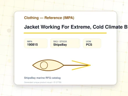 Jacket Working For Extreme, Cold Climate Blue 4L - Clothing — Reference (IMPA) - IMPA 190815 - UOM PCS