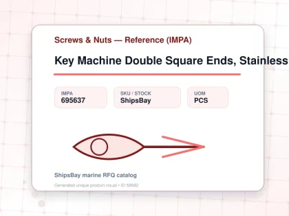 Key Machine Double Square Ends, Stainless Steel 10X8X300Mm - Screws & Nuts — Reference (IMPA) - IMPA 695637 - UOM PCS