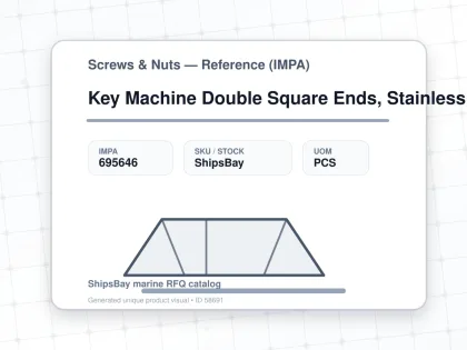 Key Machine Double Square Ends, Stainless Steel 24X16X300Mm - Screws & Nuts — Reference (IMPA) - IMPA 695646 - UOM PCS