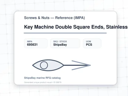 Key Machine Double Square Ends, Stainless Steel 3X3X300Mm - Screws & Nuts — Reference (IMPA) - IMPA 695631 - UOM PCS