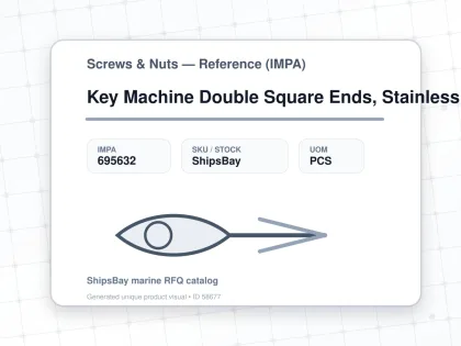 Key Machine Double Square Ends, Stainless Steel 4X4X300Mm - Screws & Nuts — Reference (IMPA) - IMPA 695632 - UOM PCS