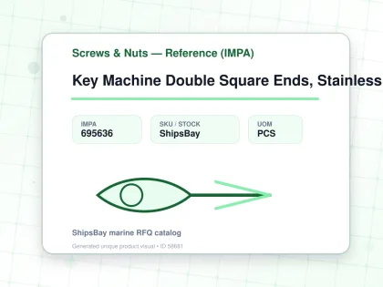 Key Machine Double Square Ends, Stainless Steel 8X8X300Mm - Screws & Nuts — Reference (IMPA) - IMPA 695636 - UOM PCS