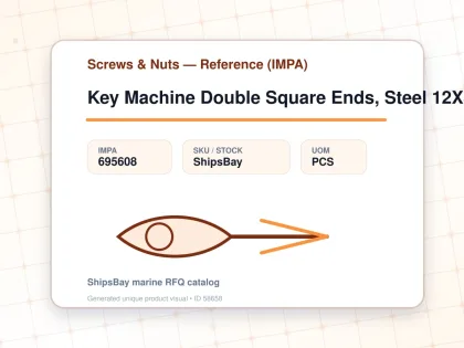 Key Machine Double Square Ends, Steel 12X8X300Mm - Screws & Nuts — Reference (IMPA) - IMPA 695608 - UOM PCS
