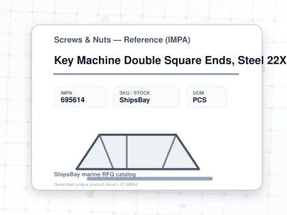 Key Machine Double Square Ends, Steel 22X14X300Mm - Screws & Nuts — Reference (IMPA) - IMPA 695614 - UOM PCS