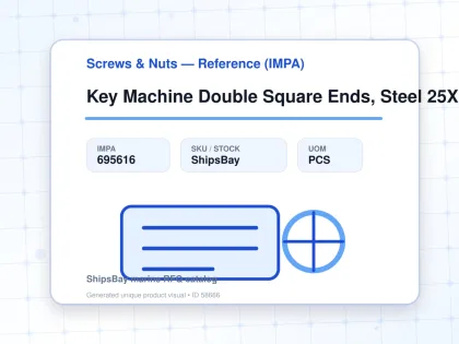 Key Machine Double Square Ends, Steel 25X14X300Mm - Screws & Nuts — Reference (IMPA) - IMPA 695616 - UOM PCS