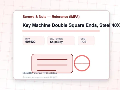 Key Machine Double Square Ends, Steel 40X22X300Mm - Screws & Nuts — Reference (IMPA) - IMPA 695622 - UOM PCS