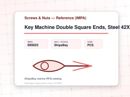 Key Machine Double Square Ends, Steel 42X26X300Mm - Screws & Nuts — Reference (IMPA) - IMPA 695623 - UOM PCS