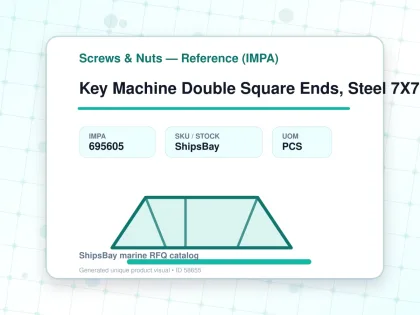 Key Machine Double Square Ends, Steel 7X7X300Mm - Screws & Nuts — Reference (IMPA) - IMPA 695605 - UOM PCS