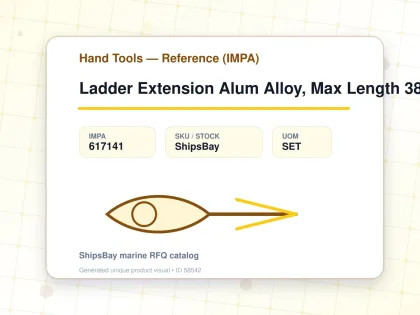 Ladder Extension Alum Alloy, Max Length 3800Mm - Hand Tools — Reference (IMPA) - IMPA 617141 - UOM SET