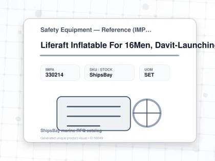 Liferaft Inflatable For 16Men, Davit-Launching Type - Safety Equipment — Reference (IMPA) - IMPA 330214 - UOM SET