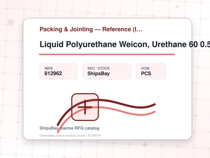 Liquid Polyurethane Weicon, Urethane 60 0.5Kgq - Packing & Jointing — Reference (IMPA) - IMPA 812962 - UOM PCS