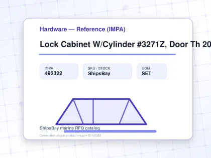 Lock Cabinet W/Cylinder #3271Z, Door Th 20Mm Backset 25Mm Left - Hardware — Reference (IMPA) - IMPA 492322 - UOM SET