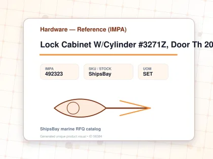 Lock Cabinet W/Cylinder #3271Z, Door Th 20Mm Backset 30Mm Left - Hardware — Reference (IMPA) - IMPA 492323 - UOM SET