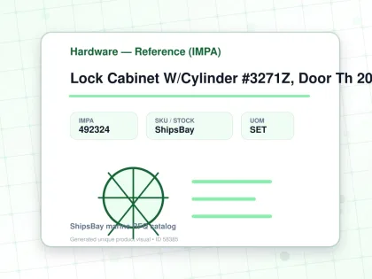 Lock Cabinet W/Cylinder #3271Z, Door Th 20Mm Backset 35Mm Left - Hardware — Reference (IMPA) - IMPA 492324 - UOM SET