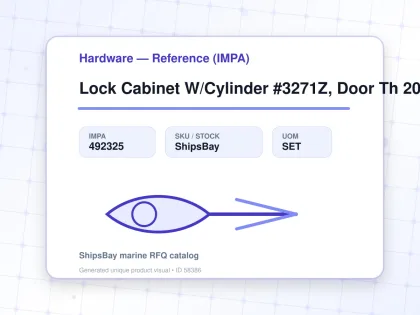 Lock Cabinet W/Cylinder #3271Z, Door Th 20Mm Backset 40Mm Left - Hardware — Reference (IMPA) - IMPA 492325 - UOM SET