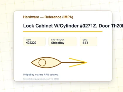 Lock Cabinet W/Cylinder #3271Z, Door Th20Mm Backset 35Mm Right - Hardware — Reference (IMPA) - IMPA 492329 - UOM SET