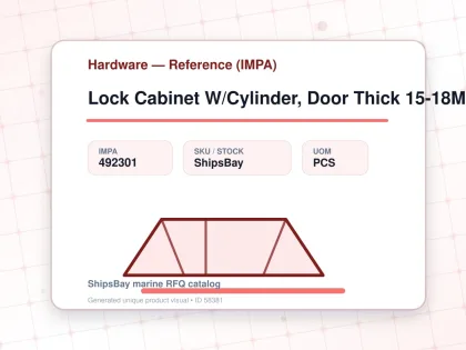 Lock Cabinet W/Cylinder, Door Thick 15-18Mm #5845 - Hardware — Reference (IMPA) - IMPA 492301 - UOM PCS