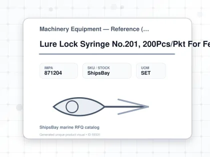 Lure Lock Syringe No.201, 200Pcs/Pkt For Fe-Asy Checker - Machinery Equipment — Reference (IMPA) - IMPA 871204 - UOM SET