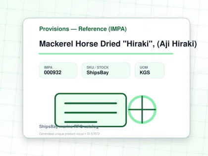 Mackerel Horse Dried "Hiraki", (Aji Hiraki) - Provisions — Reference (IMPA) - IMPA 000932 - UOM KGS