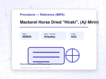 Mackerel Horse Dried "Hiraki", (Aji Mirin) - Provisions — Reference (IMPA) - IMPA 000933 - UOM KGS